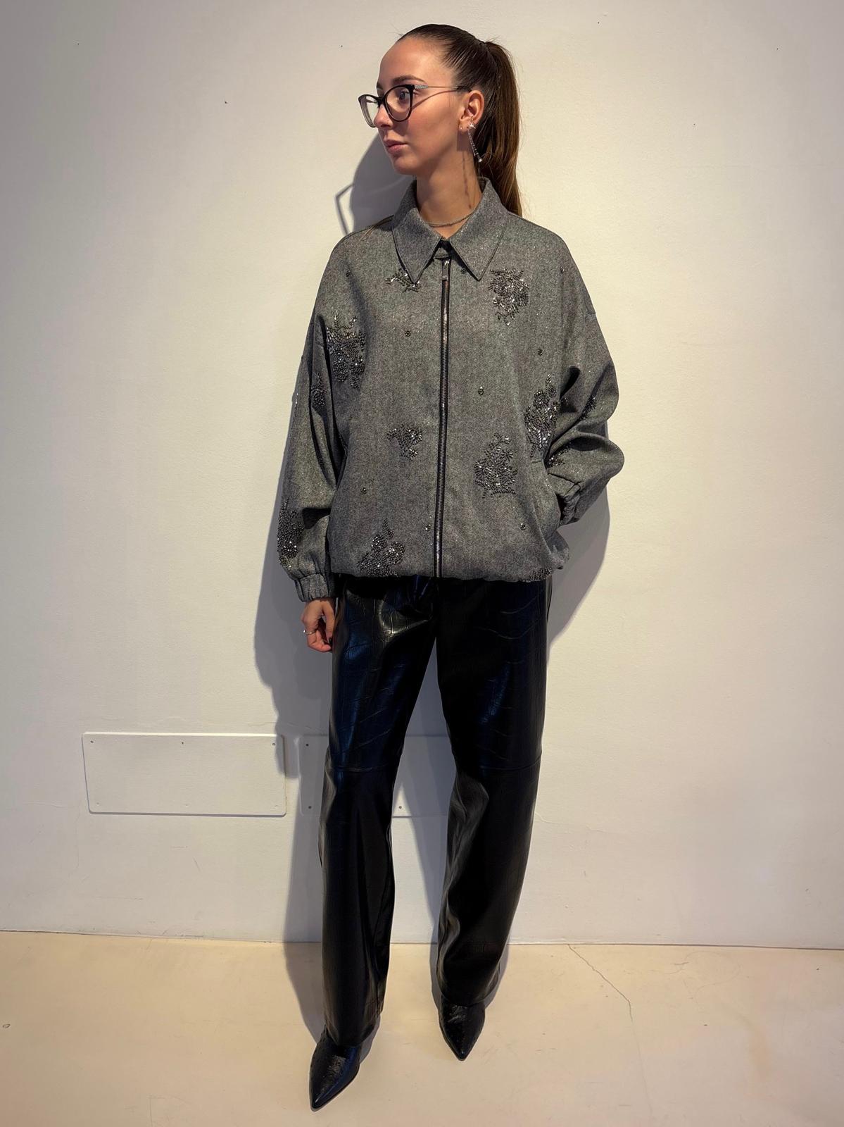 Pantalone Barrel in Ecopelle Effetto Cocco - Rame