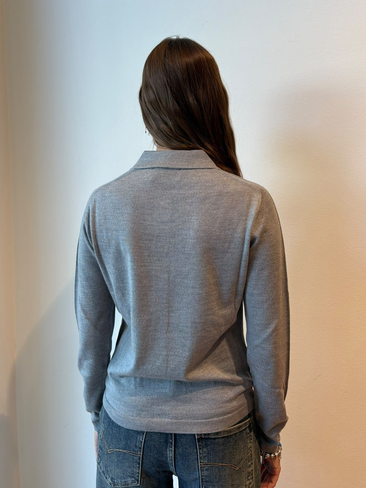 Cardigan Grigio Chiaro in Lana Merino - Daniele Fiesoli