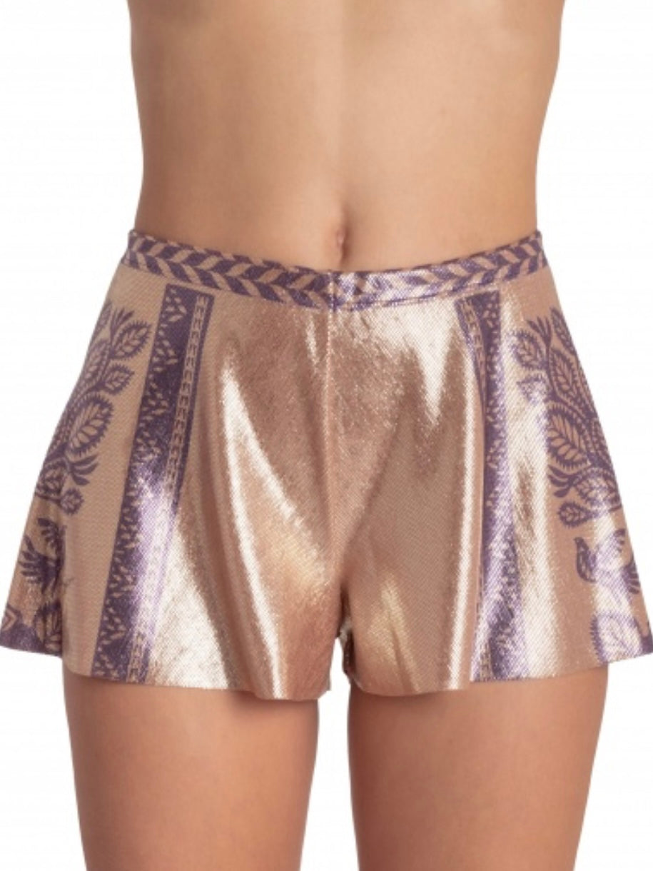 Shorts Lamè con Stampa - Pin-up Stars