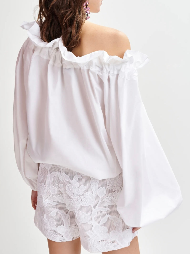 Top Bianco con Volant - Essentiel Antwerp
