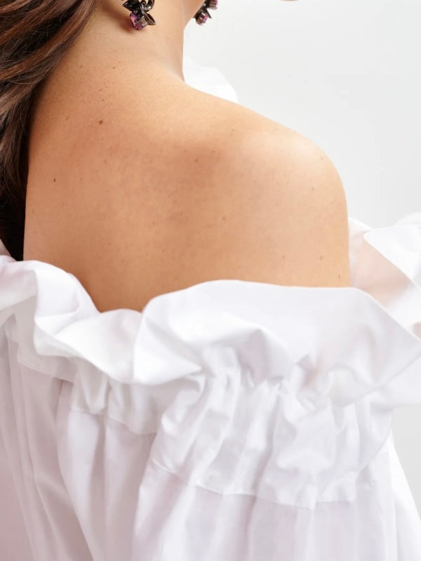Top Bianco con Volant - Essentiel Antwerp
