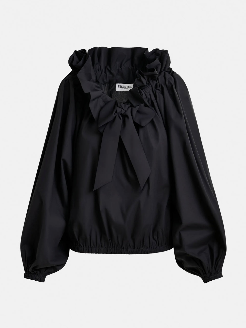 Top Nero con Volant - Essentiel Antwerp