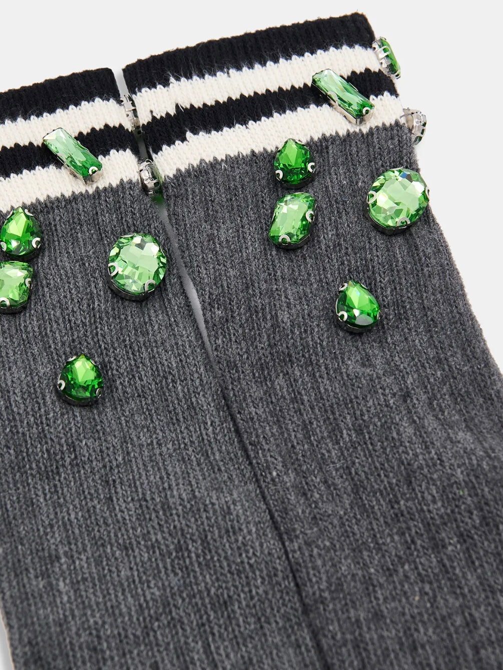 Calzini Grigi con Strass Verdi - Essentiel Antwerp