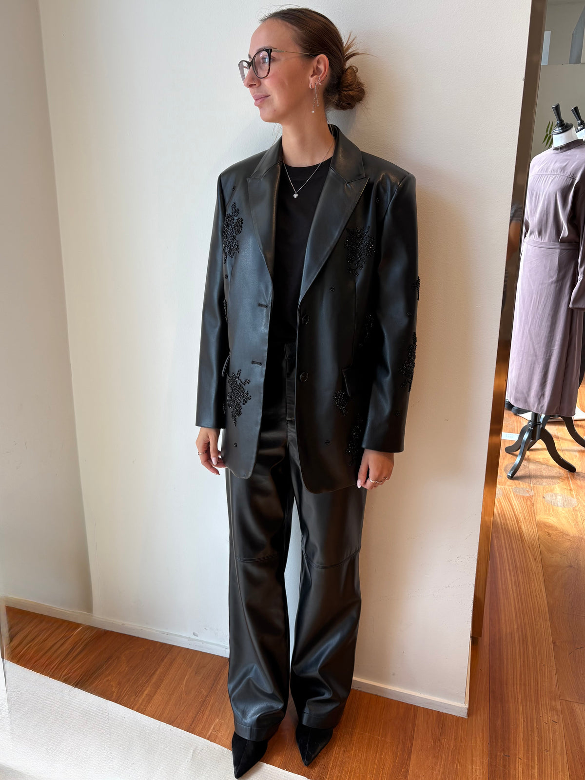 Blazer in Similpelle con Ricami - Isabelle Blanche