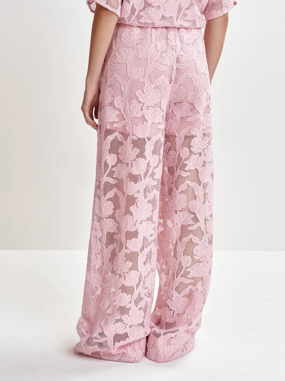 Pantaloni Rosa con Ricami - Essentiel Antwerp
