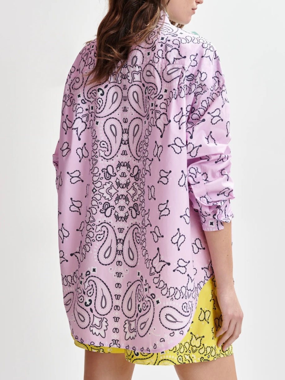Camicia Lilla con Stampa Bandana - Essentiel Antwerp