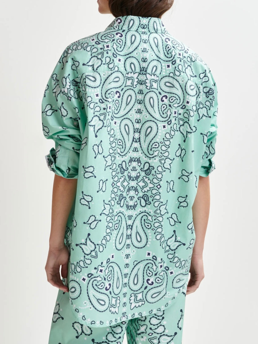 Camicia Turchese con Stampa Bandana - Essentiel Antwerp
