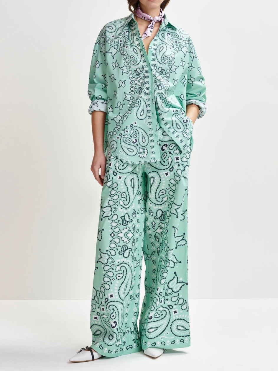 Camicia Turchese con Stampa Bandana - Essentiel Antwerp
