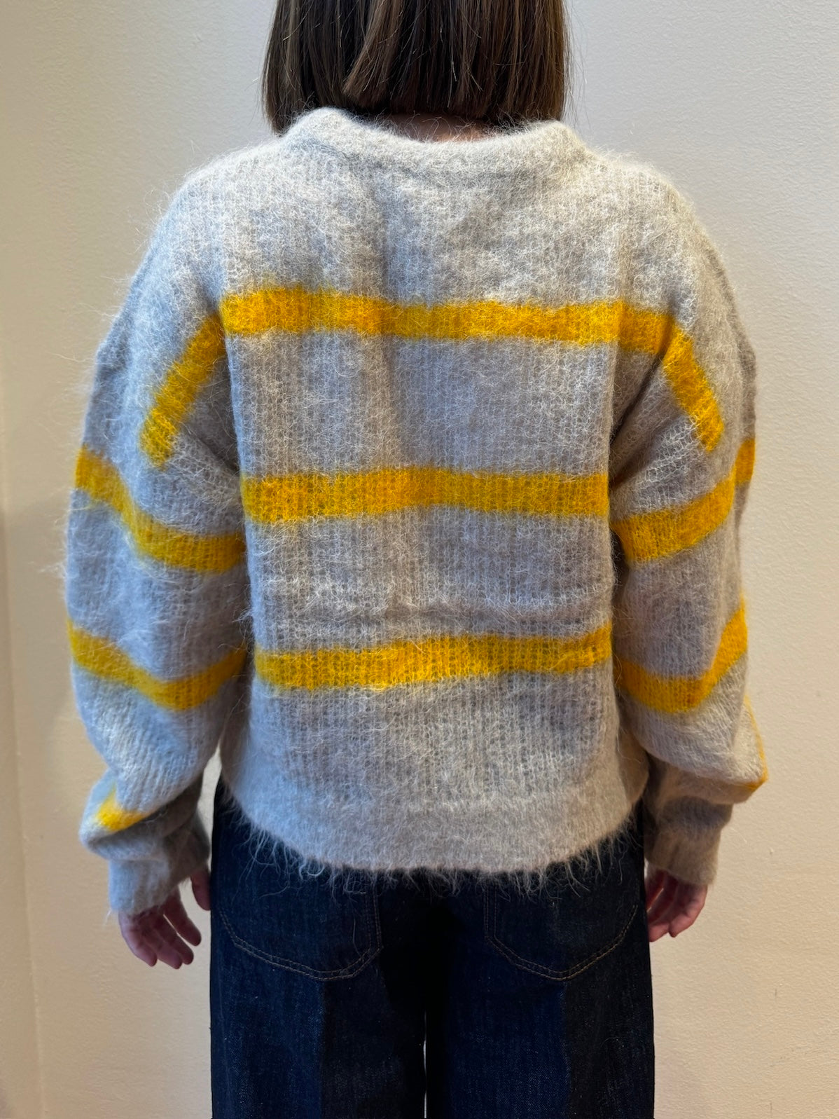 Maglione Grigio a Righe Gialle - American Vintage