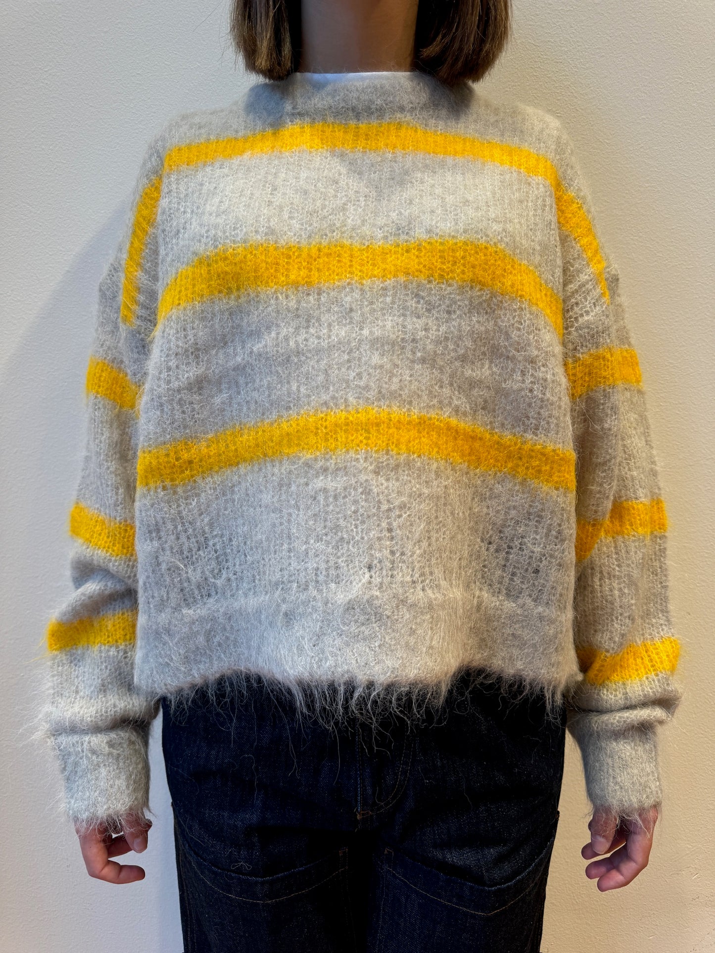 Maglione Grigio a Righe Gialle - American Vintage
