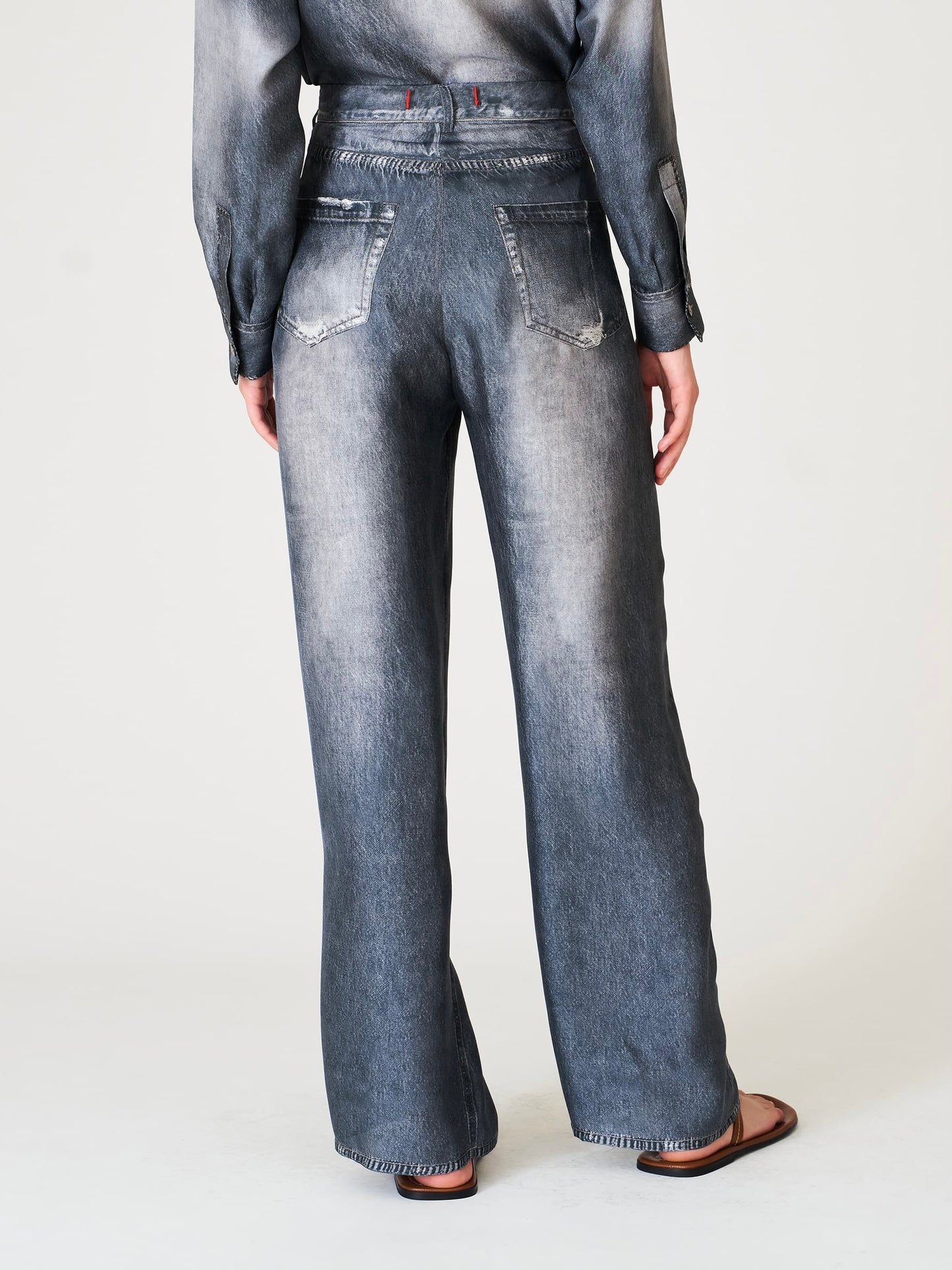 Pantalone in Seta Effetto Jeans - Jucca