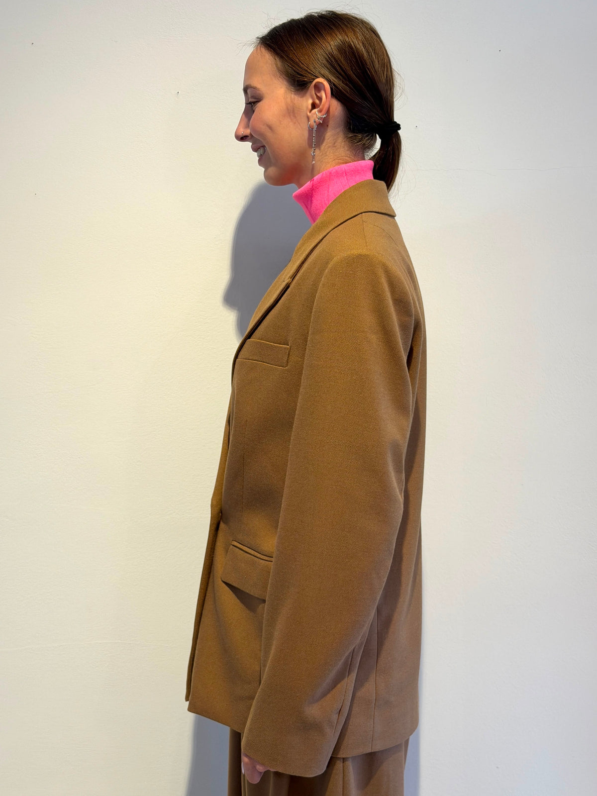 Blazer Cammello con Cerniera sulle Maniche - Essentiel Antwerp