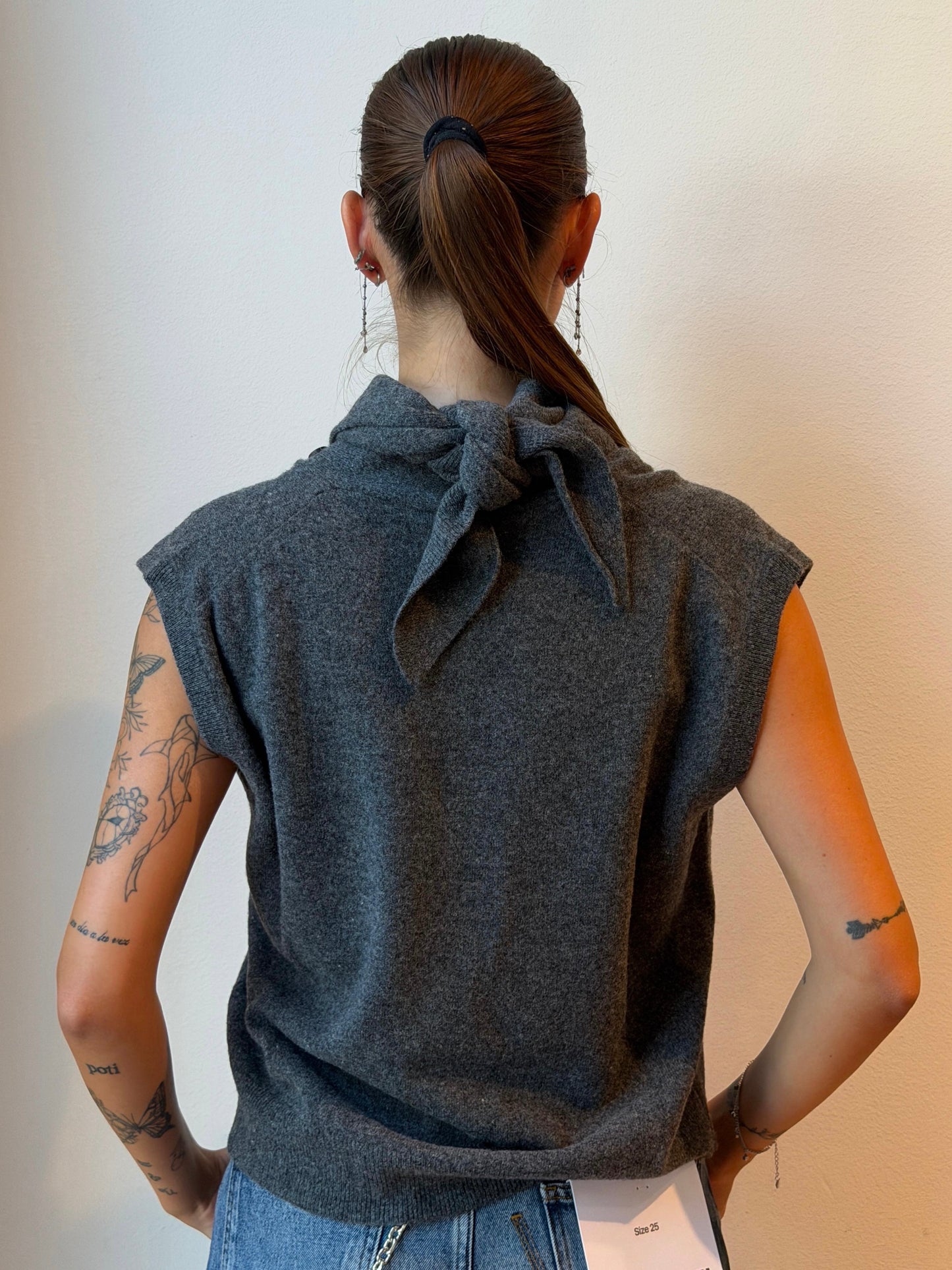 Gilet Grigio Scuro Lana Vergine - Su