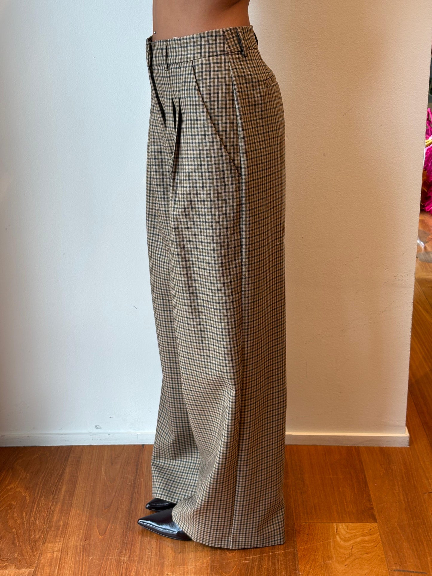 Pantalone Tortora A Quadretti - Skills Milano