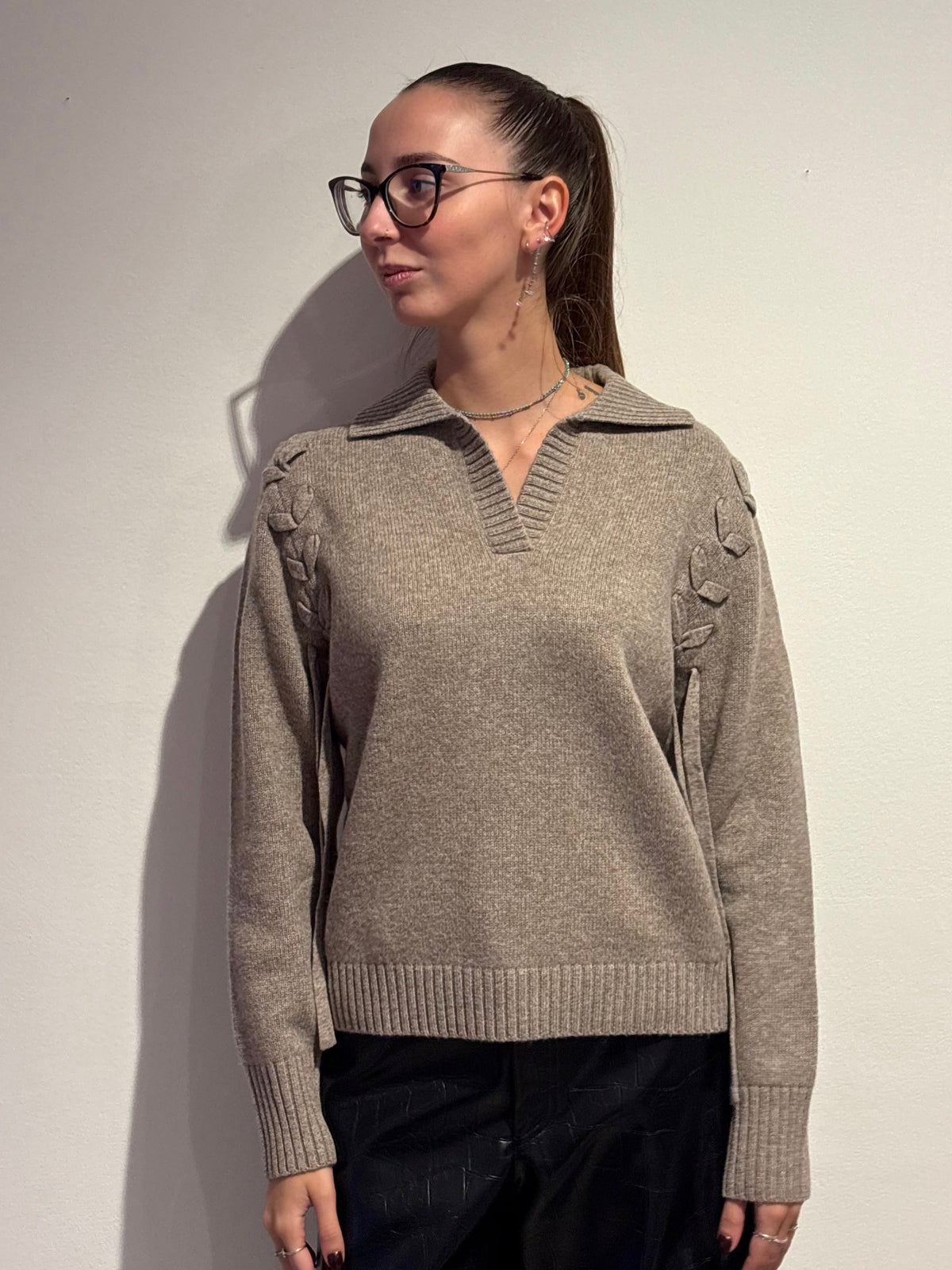 Maglione con Dettaglio Intrecciato in Lana - Isabelle Blanche