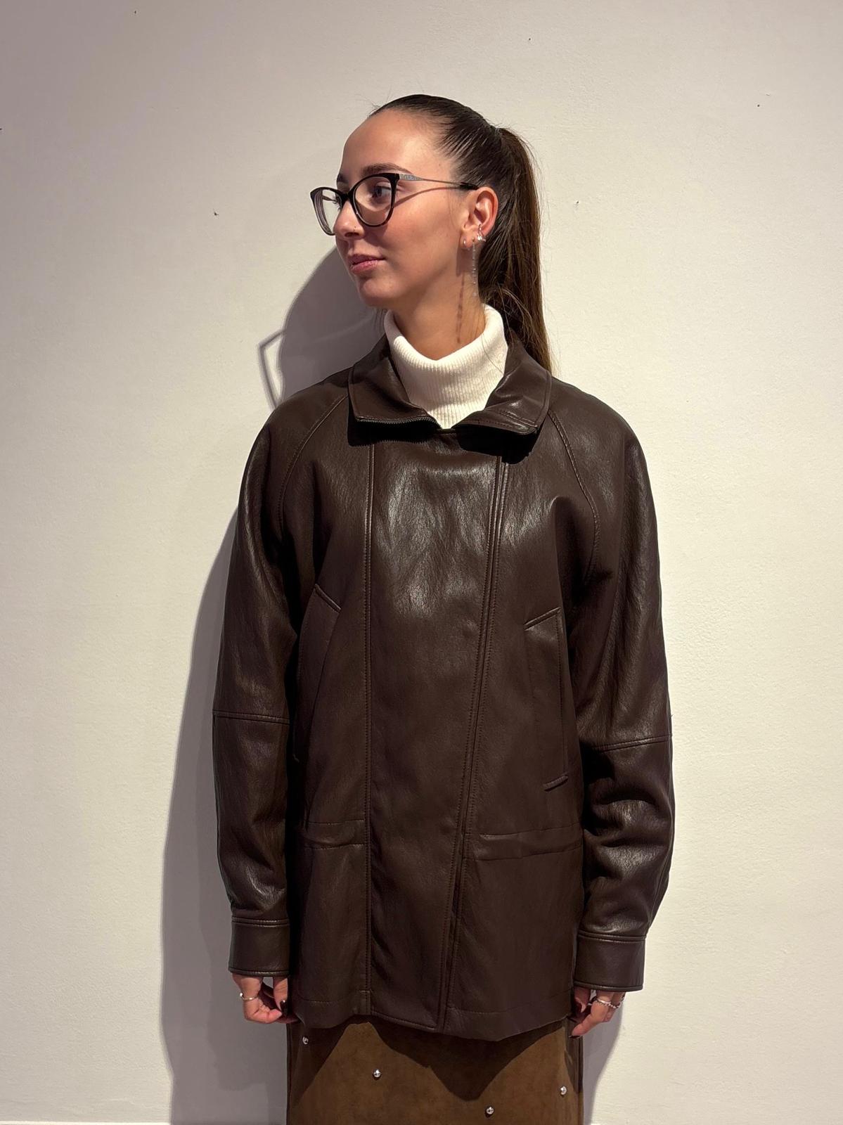Cappotto Oversize in Ecopelle Morbida - Rame