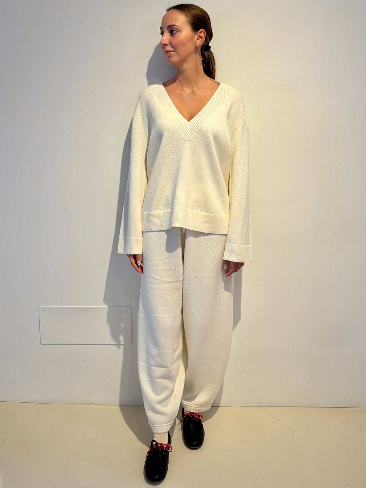 Pantalone in Maglia Panna - Eleh