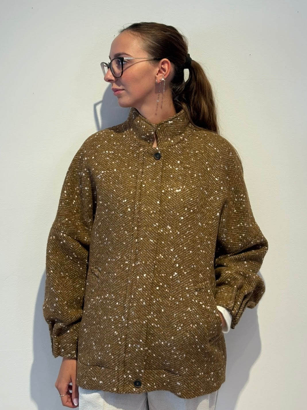 Giubbino Cammello Tweed Melange - Skills Milano