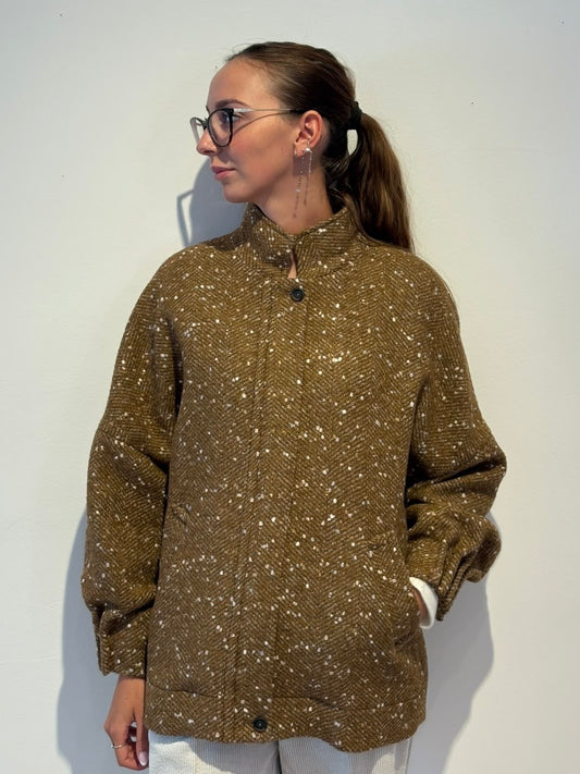 Giubbino Cammello Tweed Melange - Skills Milano