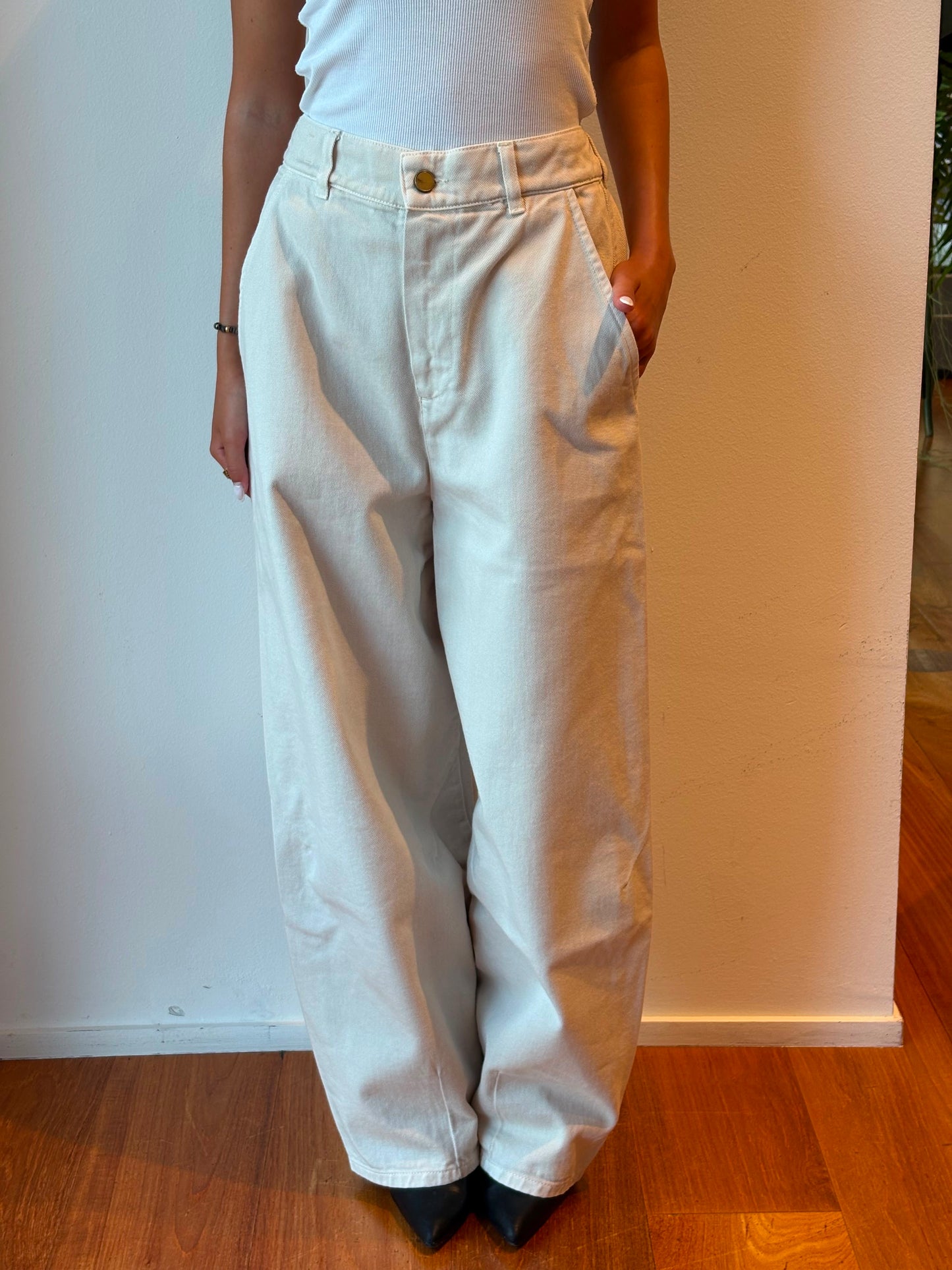 Jeans Gesso Modello Barrel - Alysi