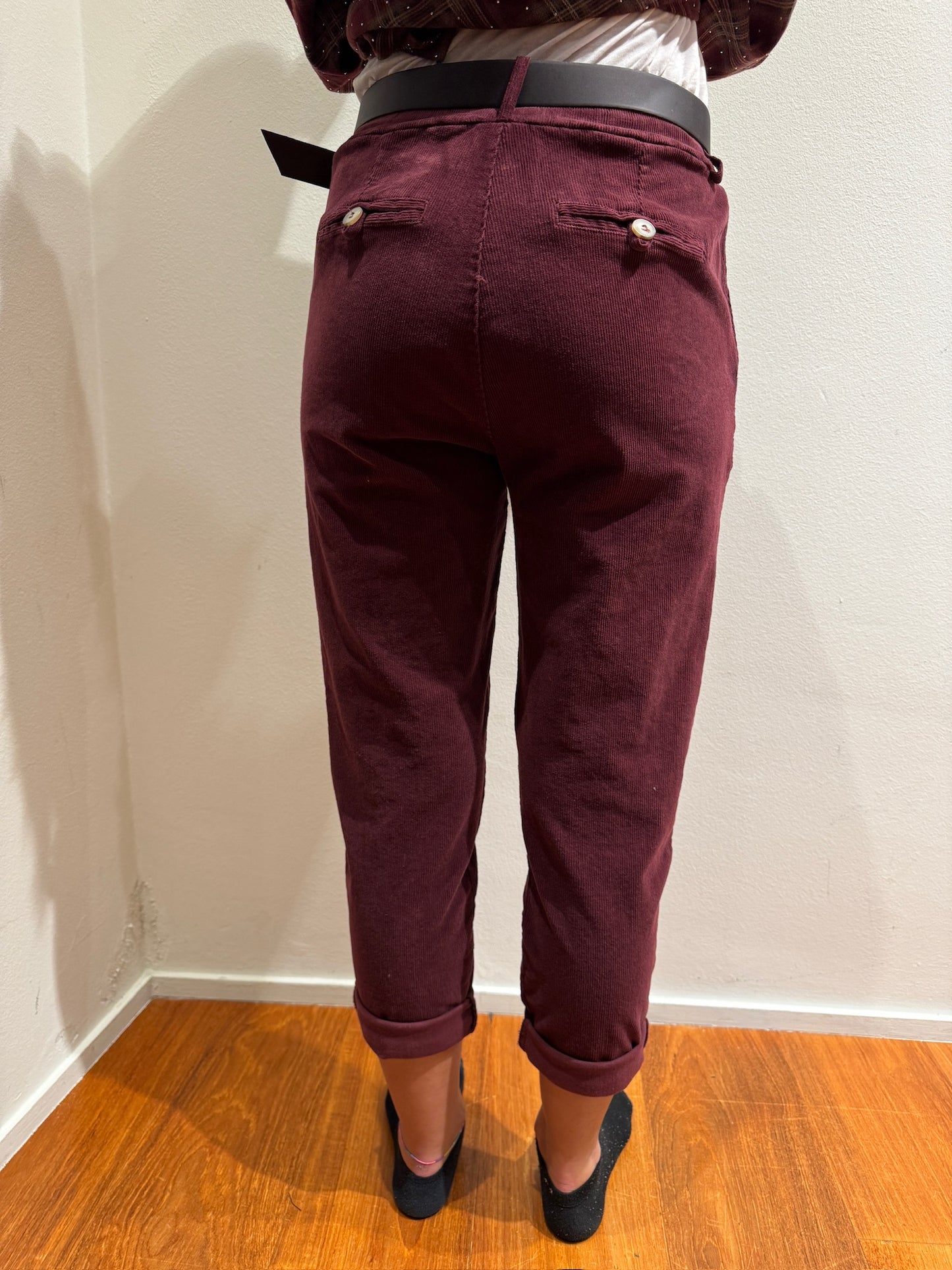 Pantalone con Risvoltino Bordeaux - Motel