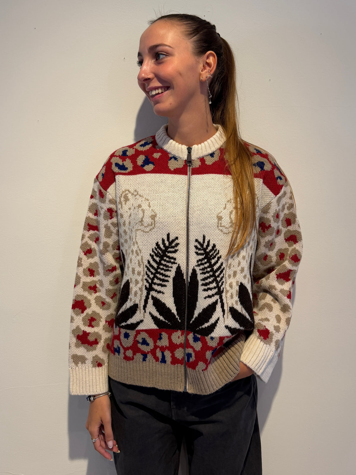 Cardigan in Maglia Animalier - Motel