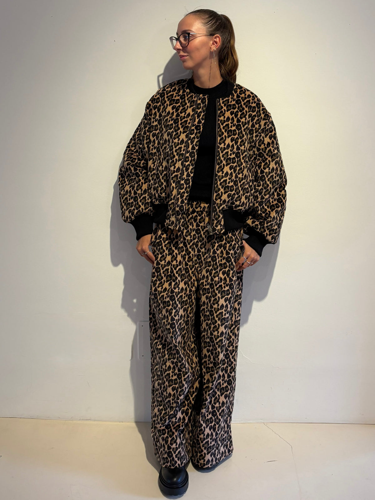 Giacca Bomber Oversize Leopardata - Essentiel Antwerp