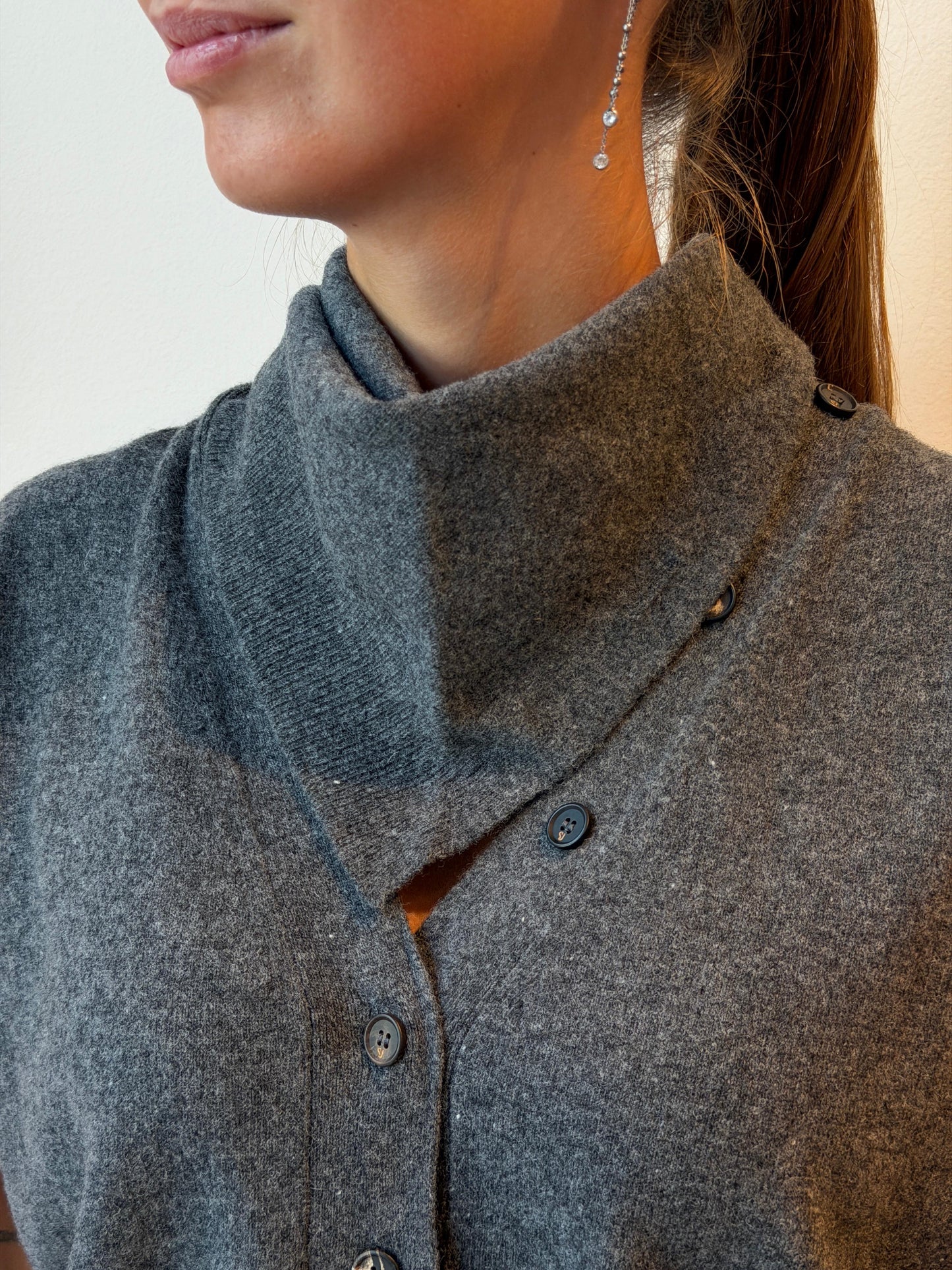 Gilet Grigio Scuro Lana Vergine - Su