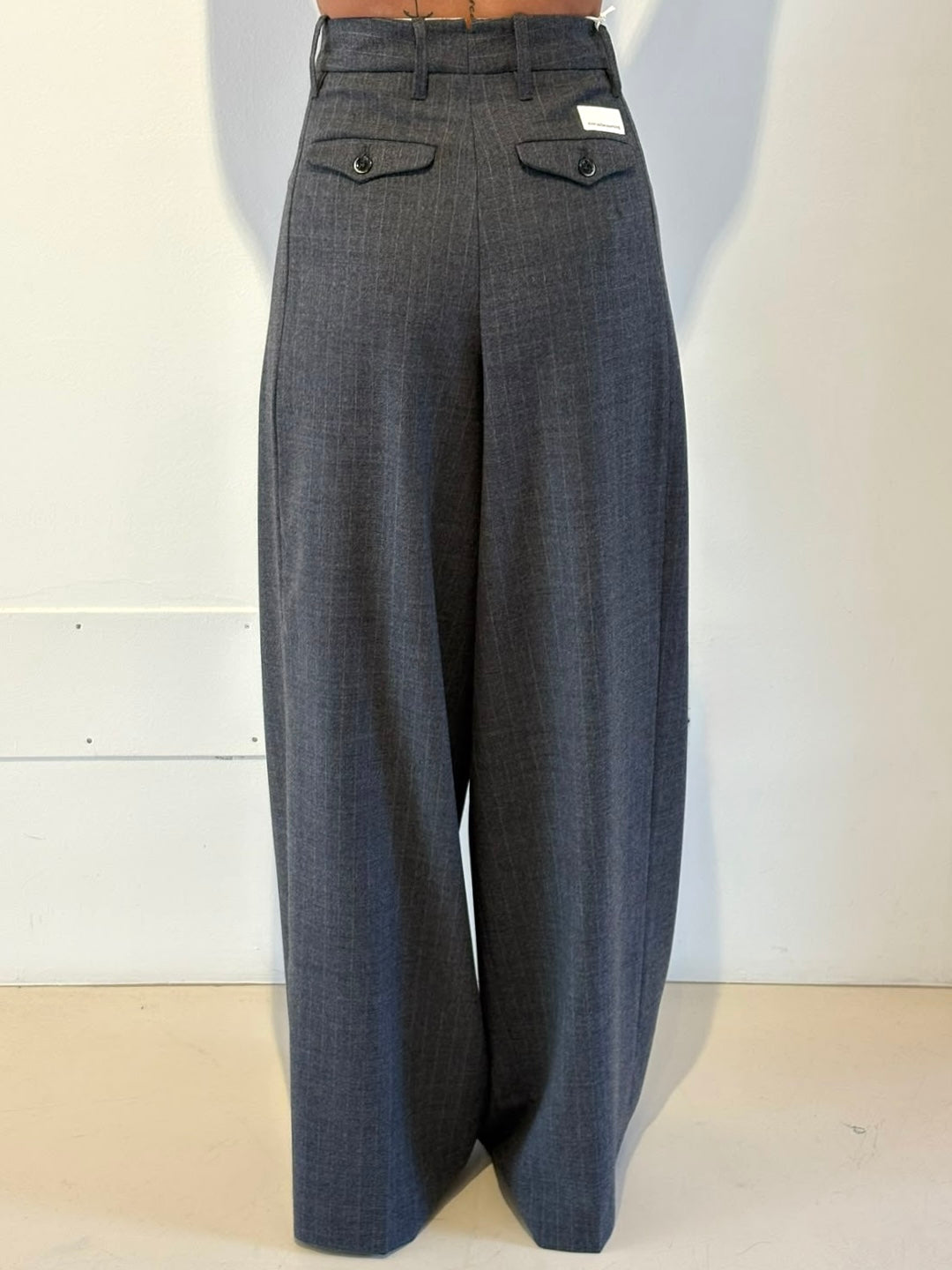 Pantalone Sartoriale Grigio Gessato in Lana - Nine In The Morning