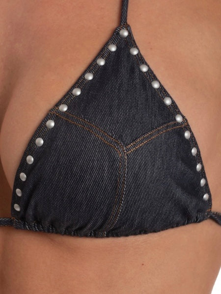 Bikini Triangolo Jeans Borchie - Pin-up Stars