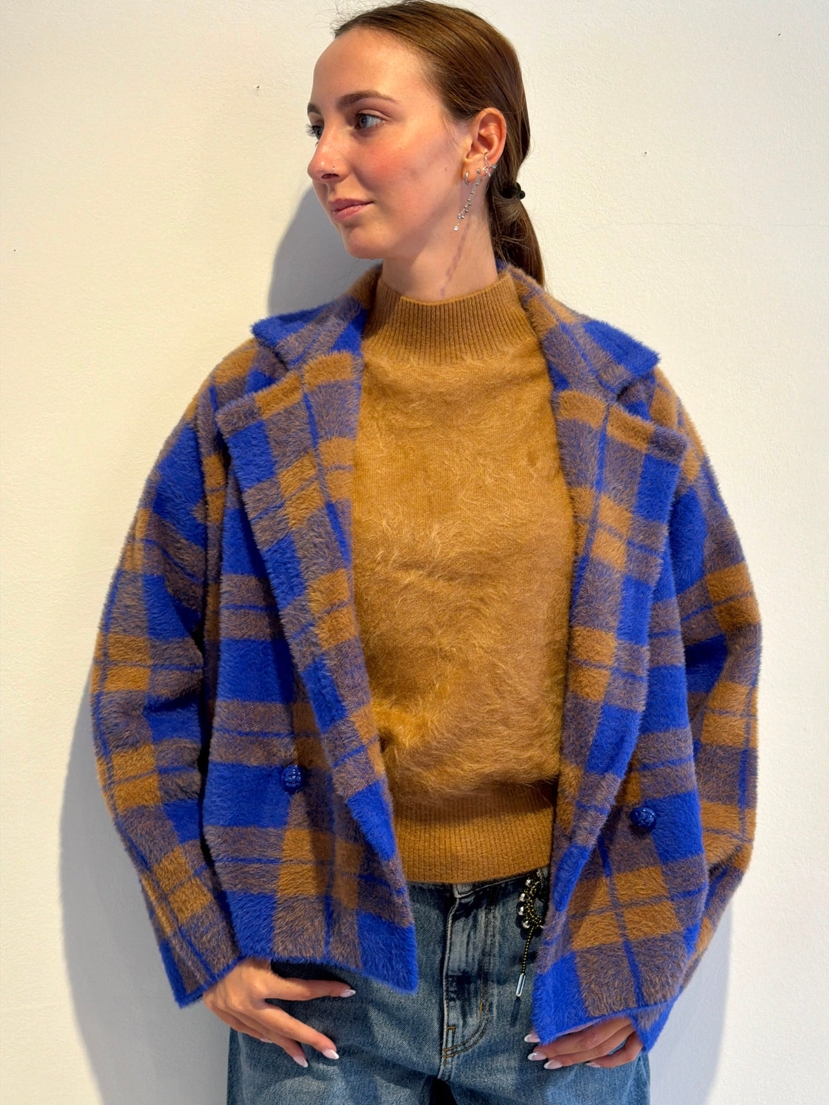 Cardigan Doppiopetto a Quadri - Essentiel Antwerp