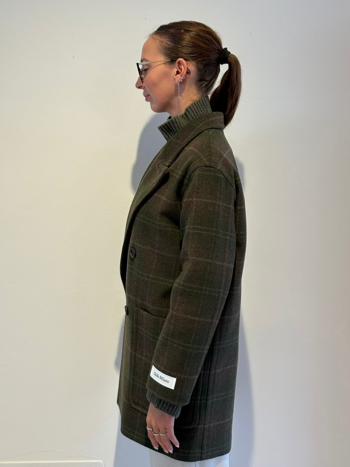 Giacca a Quadri Verde Scuro in Lana - Skills Milano