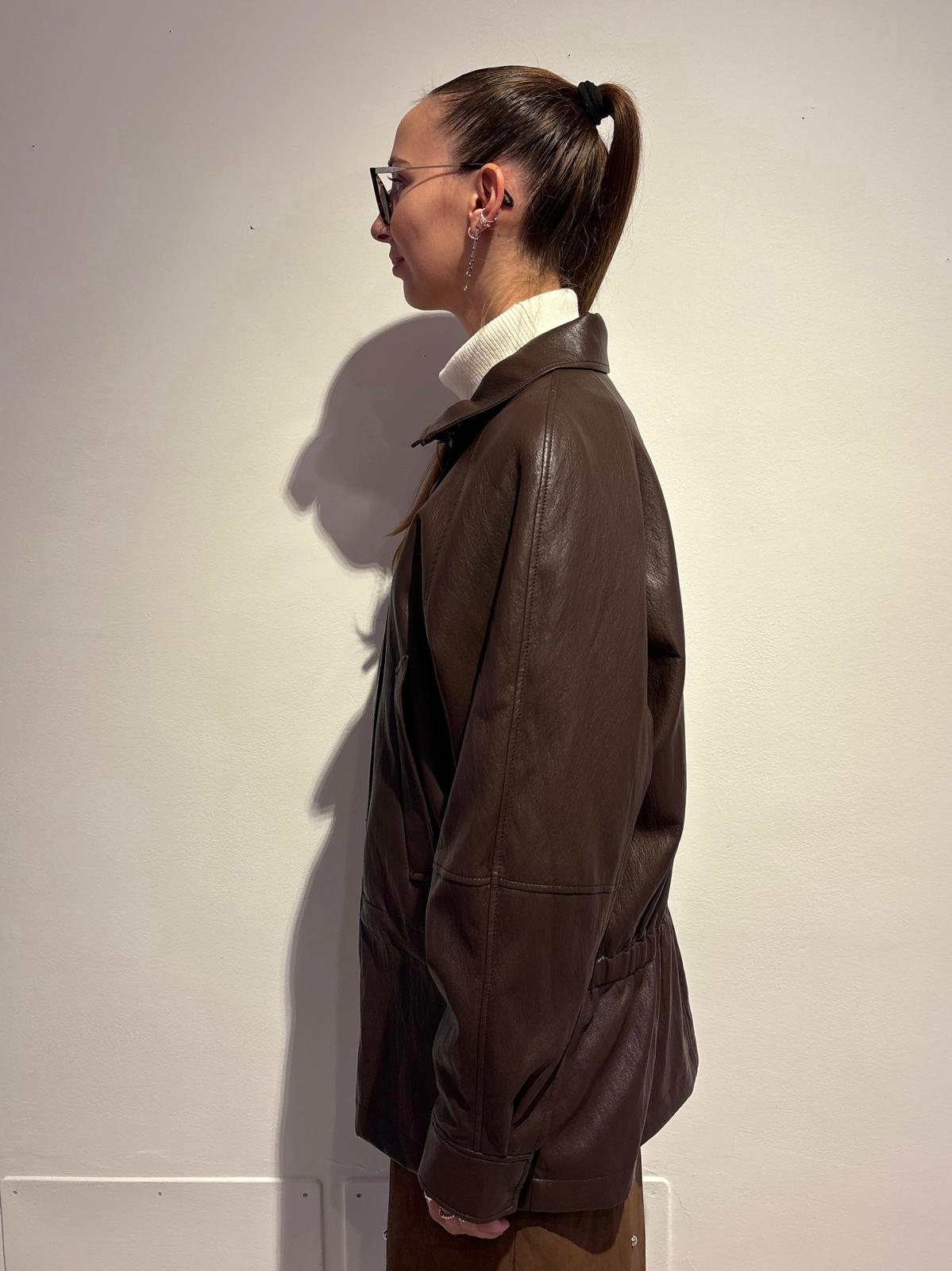 Cappotto Oversize in Ecopelle Morbida - Rame
