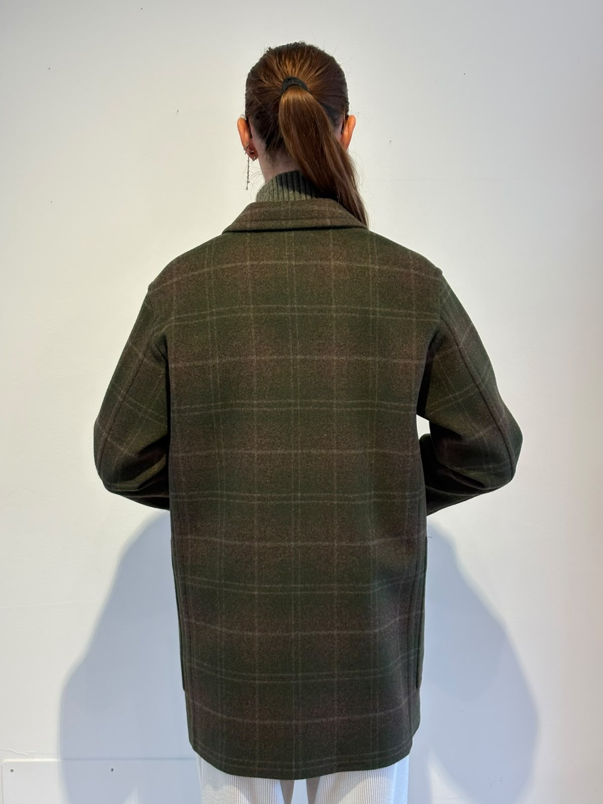 Giacca a Quadri Verde Scuro in Lana - Skills Milano