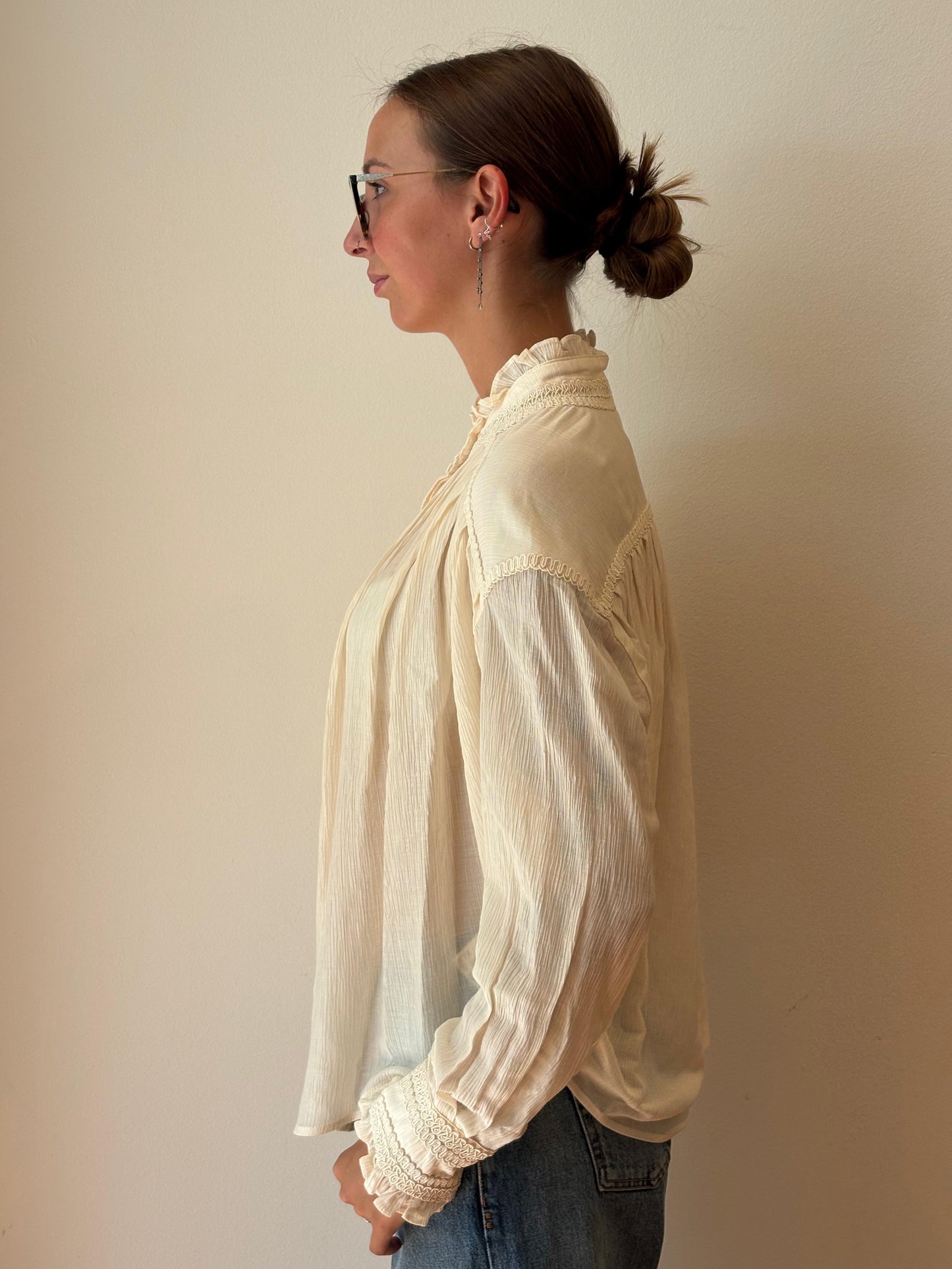 Camicia Ricami e Voilant - Amosa