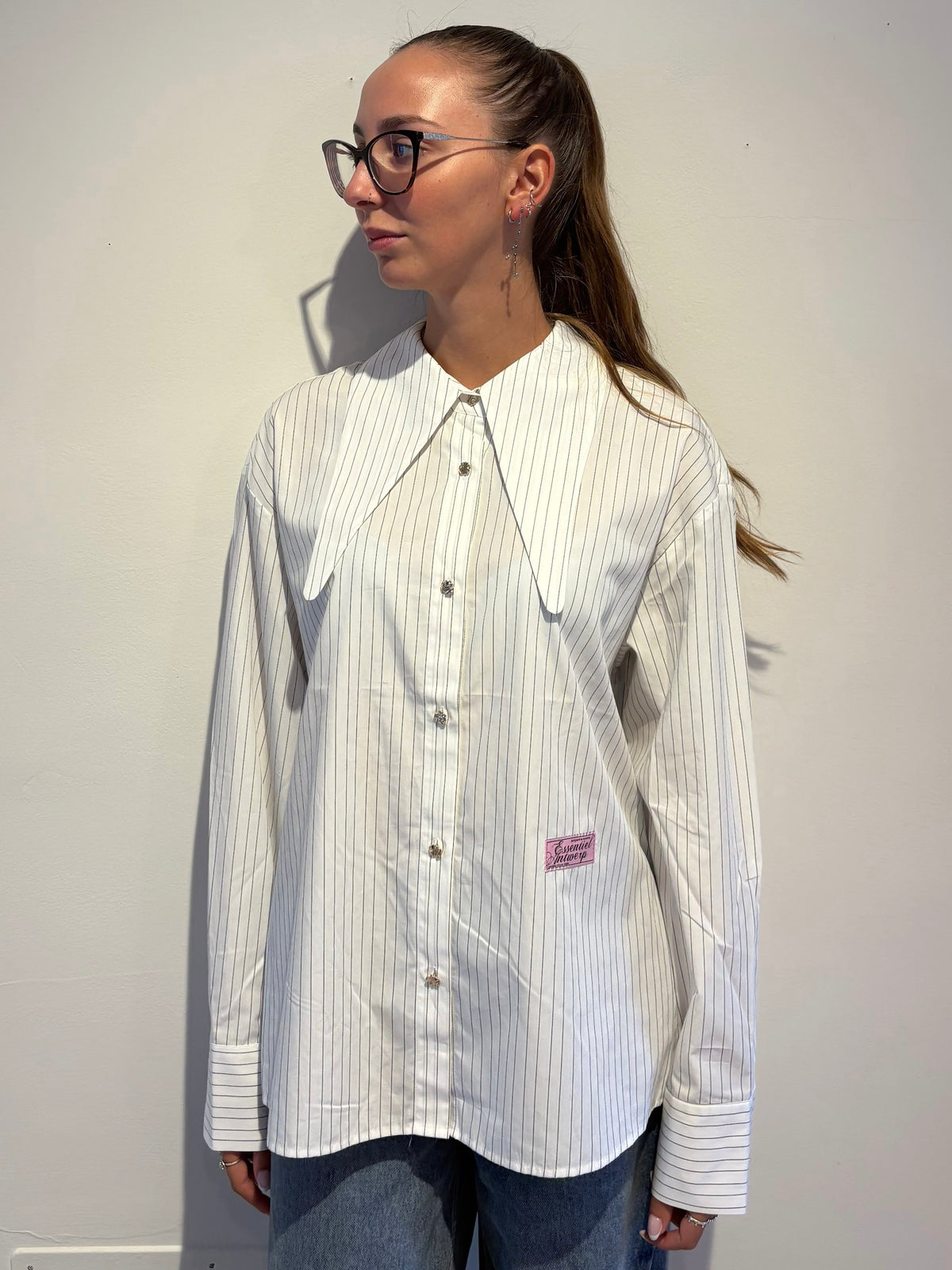 Camicia a Righe Avorio - Essentiel Antwerp