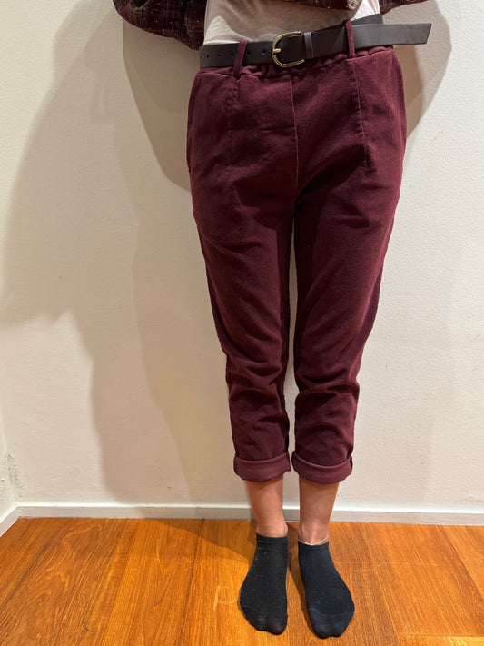 Pantalone con Risvoltino Bordeaux - Motel