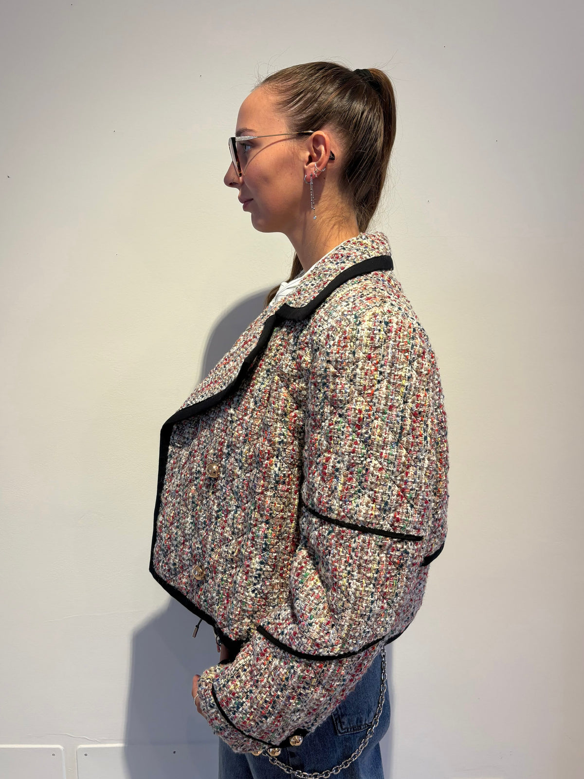 Giacca Multicolore con Profili Neri a Contrasto - Essentiel Antwerp