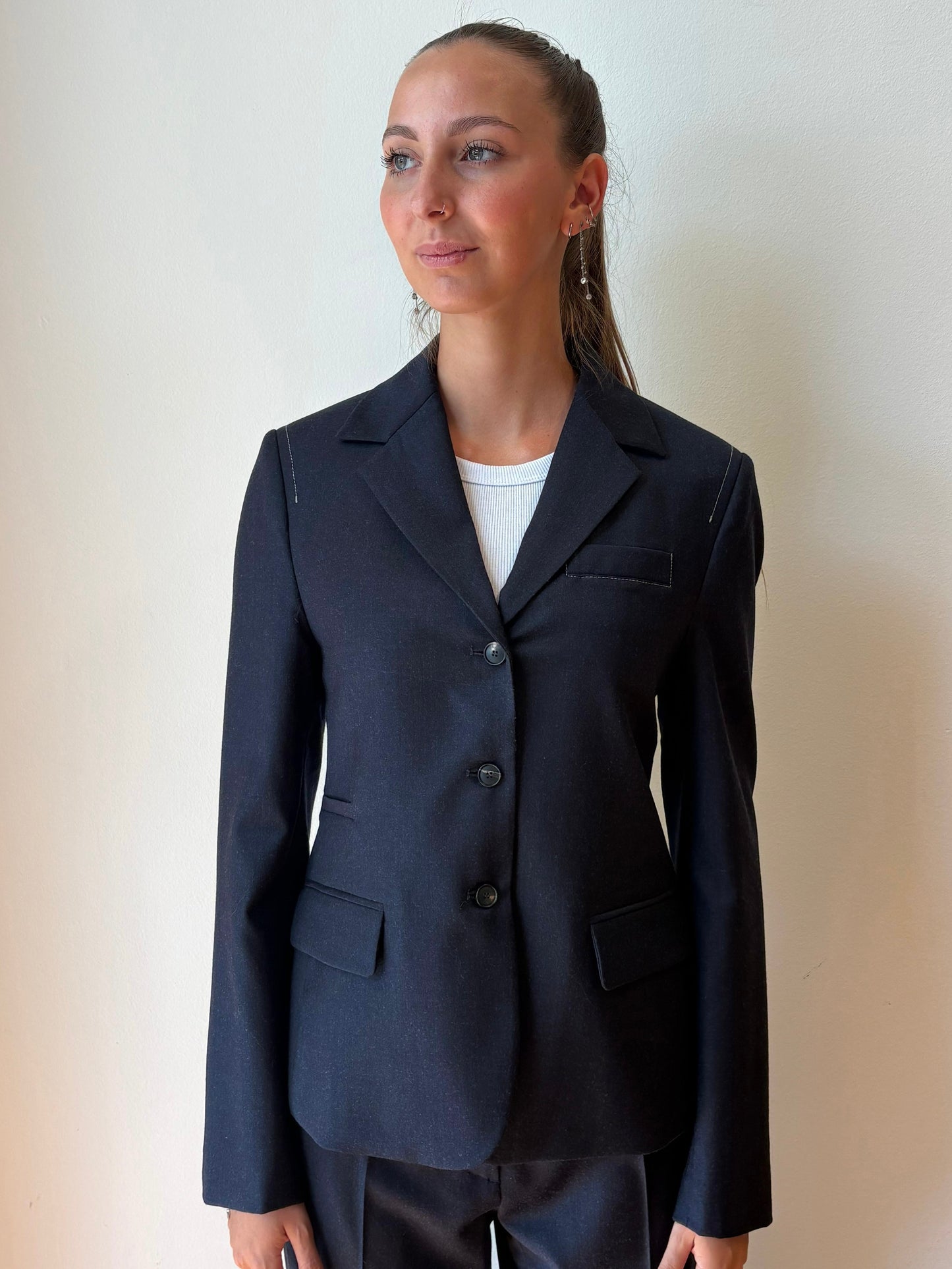 Giacca Blu Scuro - Tela