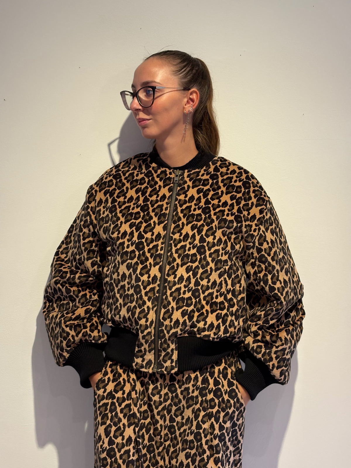 Giacca Bomber Oversize Leopardata - Essentiel Antwerp