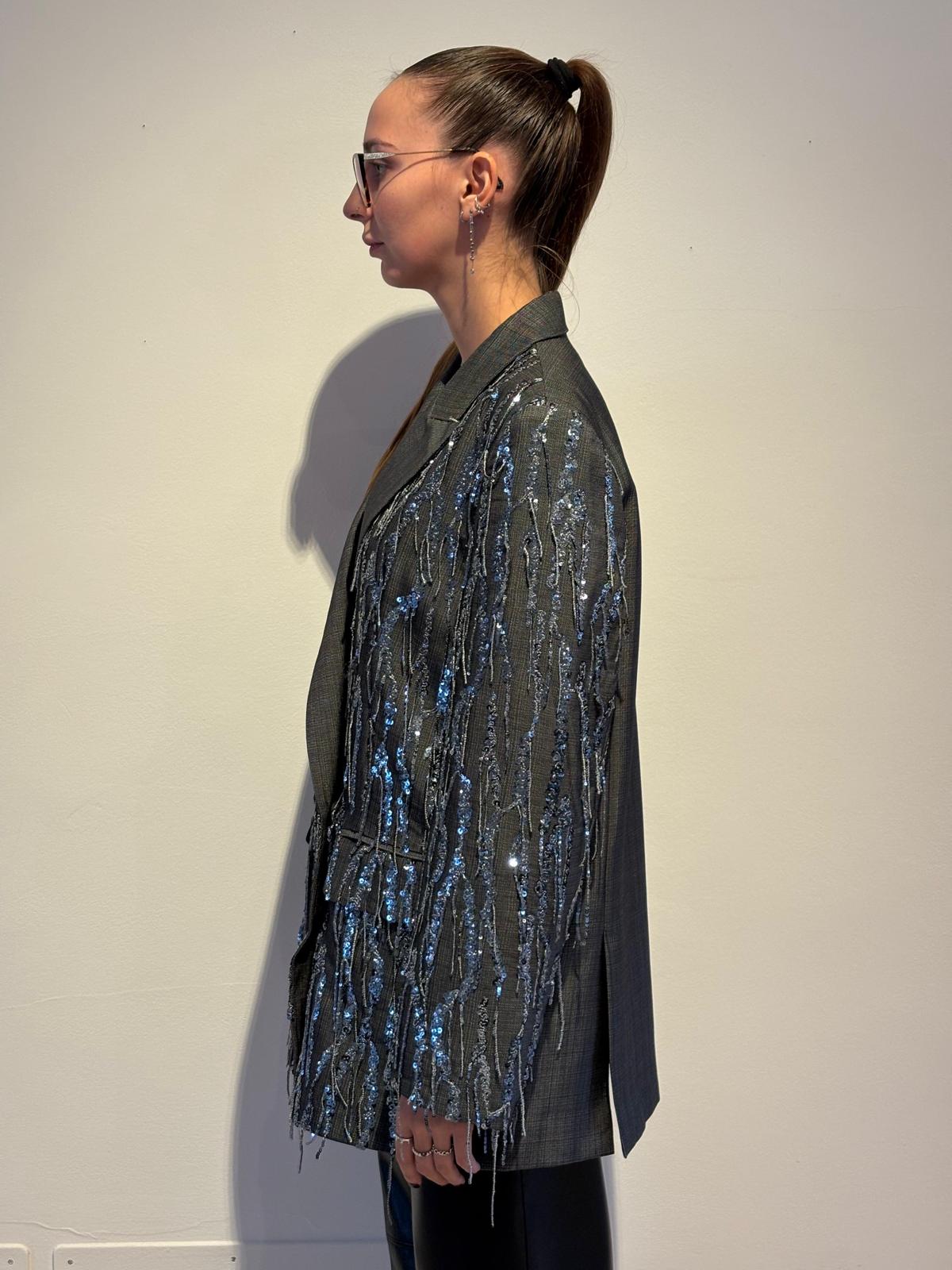 Giacca in Tessuto Fiammato con Ricami di Paillettes - Isabelle Blanche