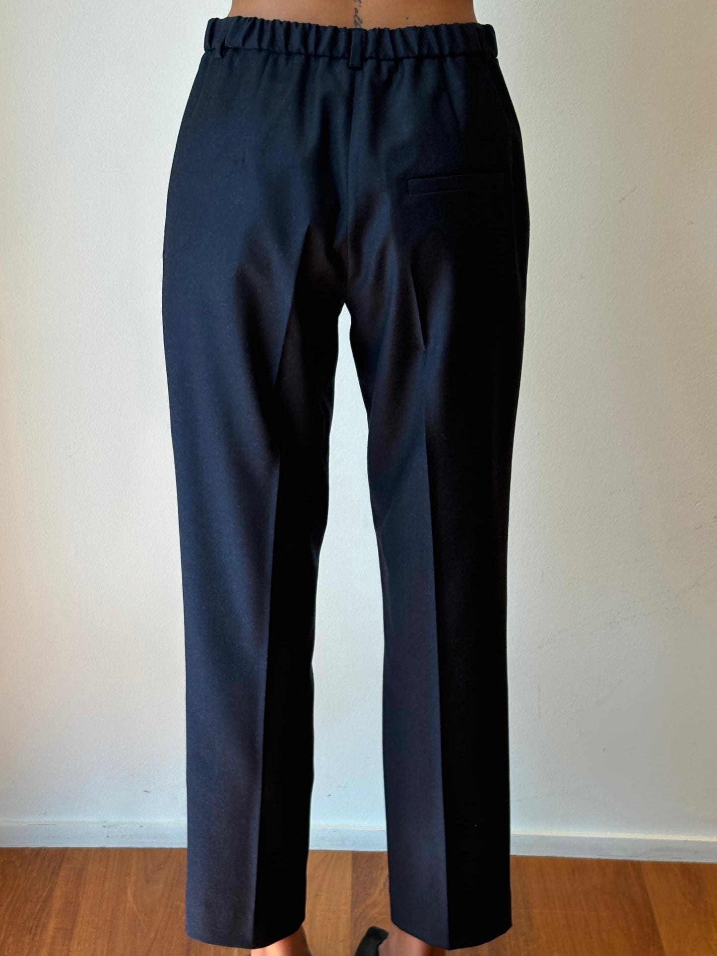 Pantaloni Blu Scuro a Sigaretta - Tela