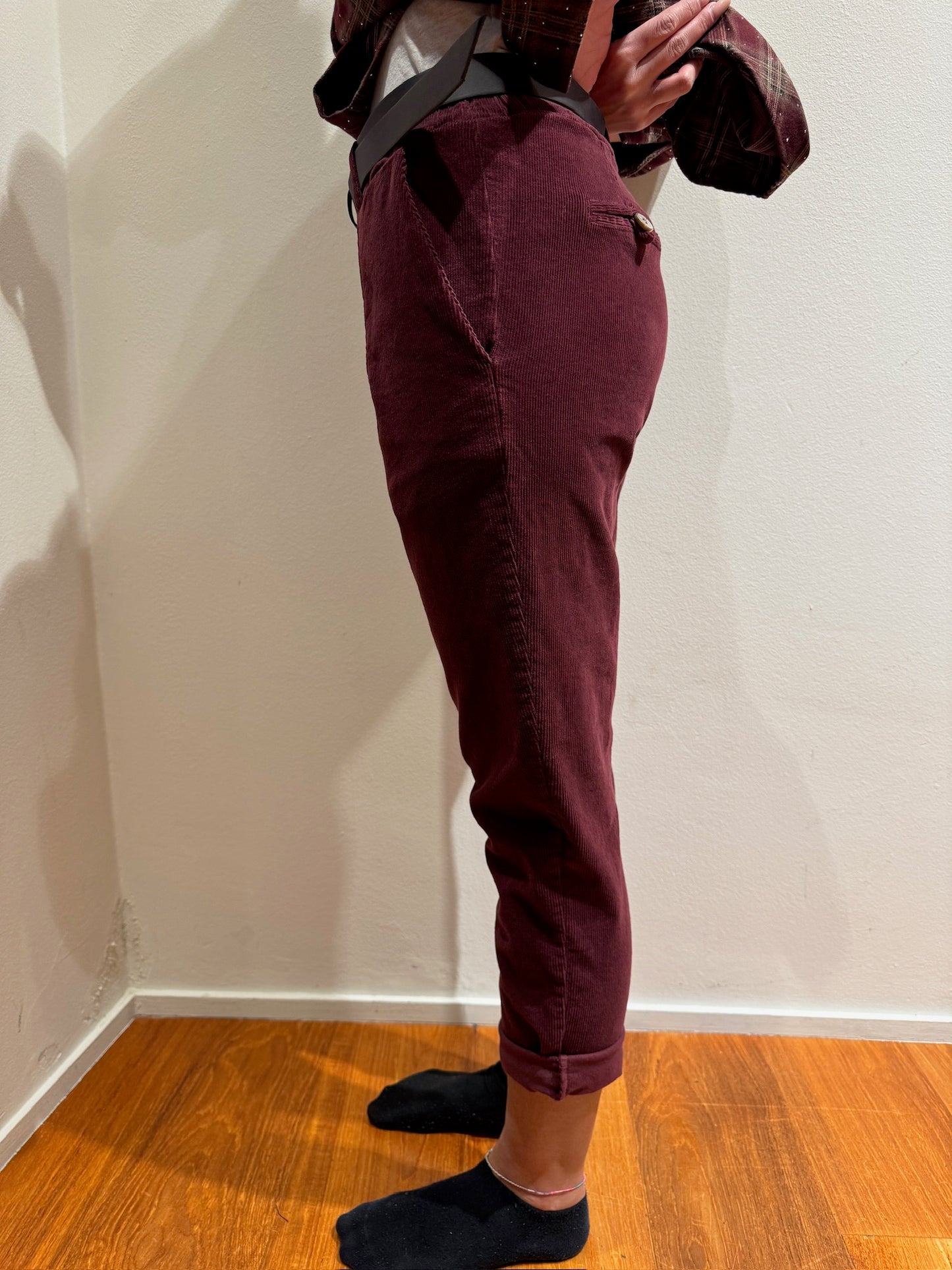 Pantalone con Risvoltino Bordeaux - Motel