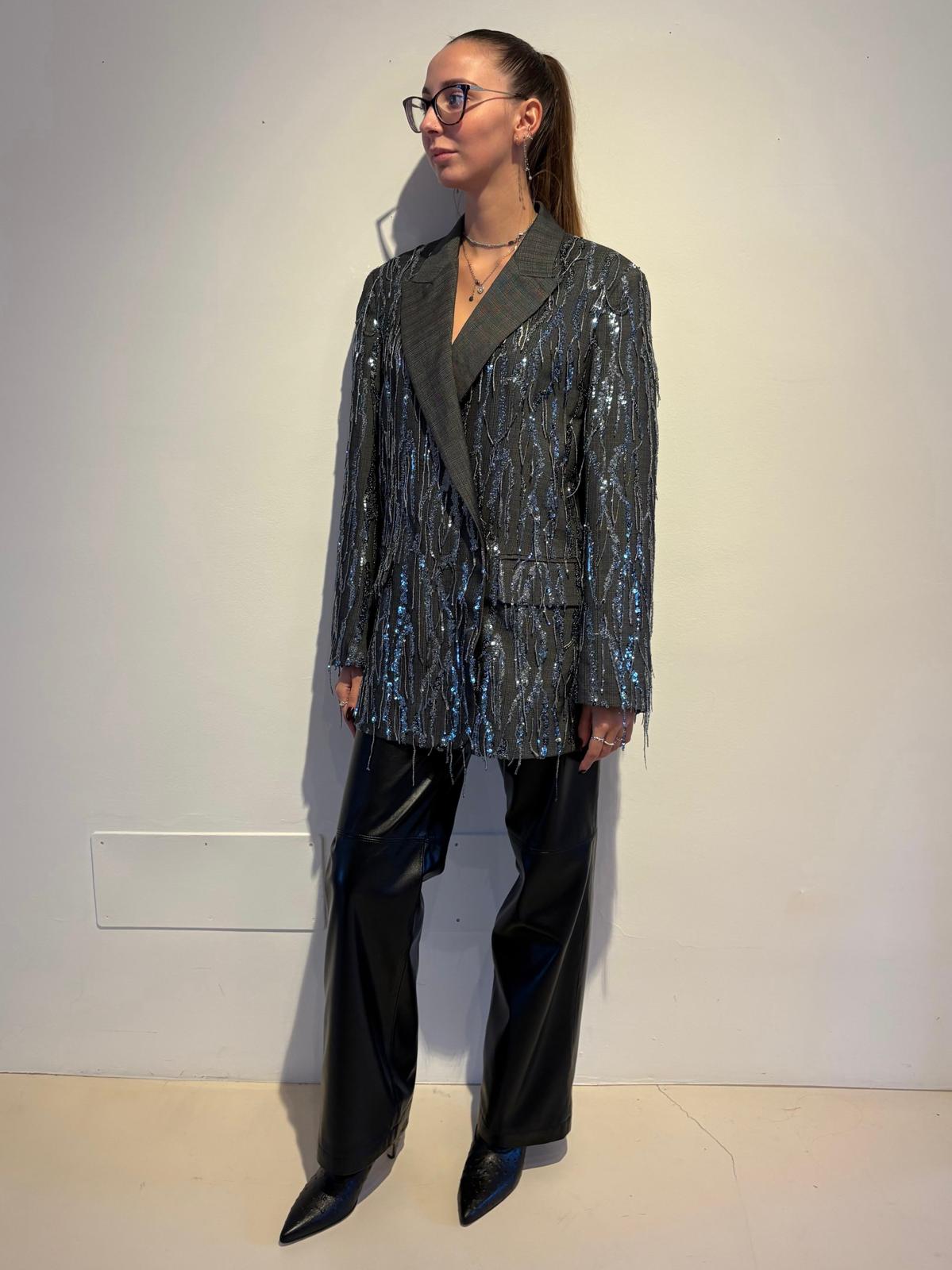 Giacca in Tessuto Fiammato con Ricami di Paillettes - Isabelle Blanche