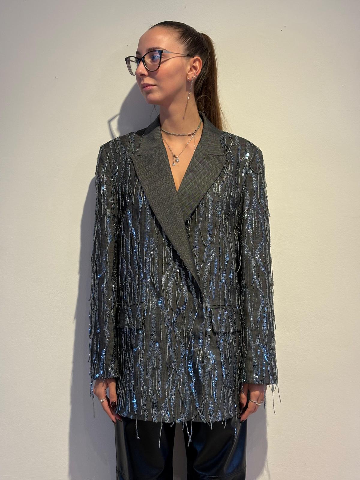 Giacca in Tessuto Fiammato con Ricami di Paillettes - Isabelle Blanche