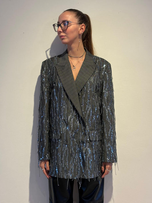 Giacca in Tessuto Fiammato con Ricami di Paillettes - Isabelle Blanche