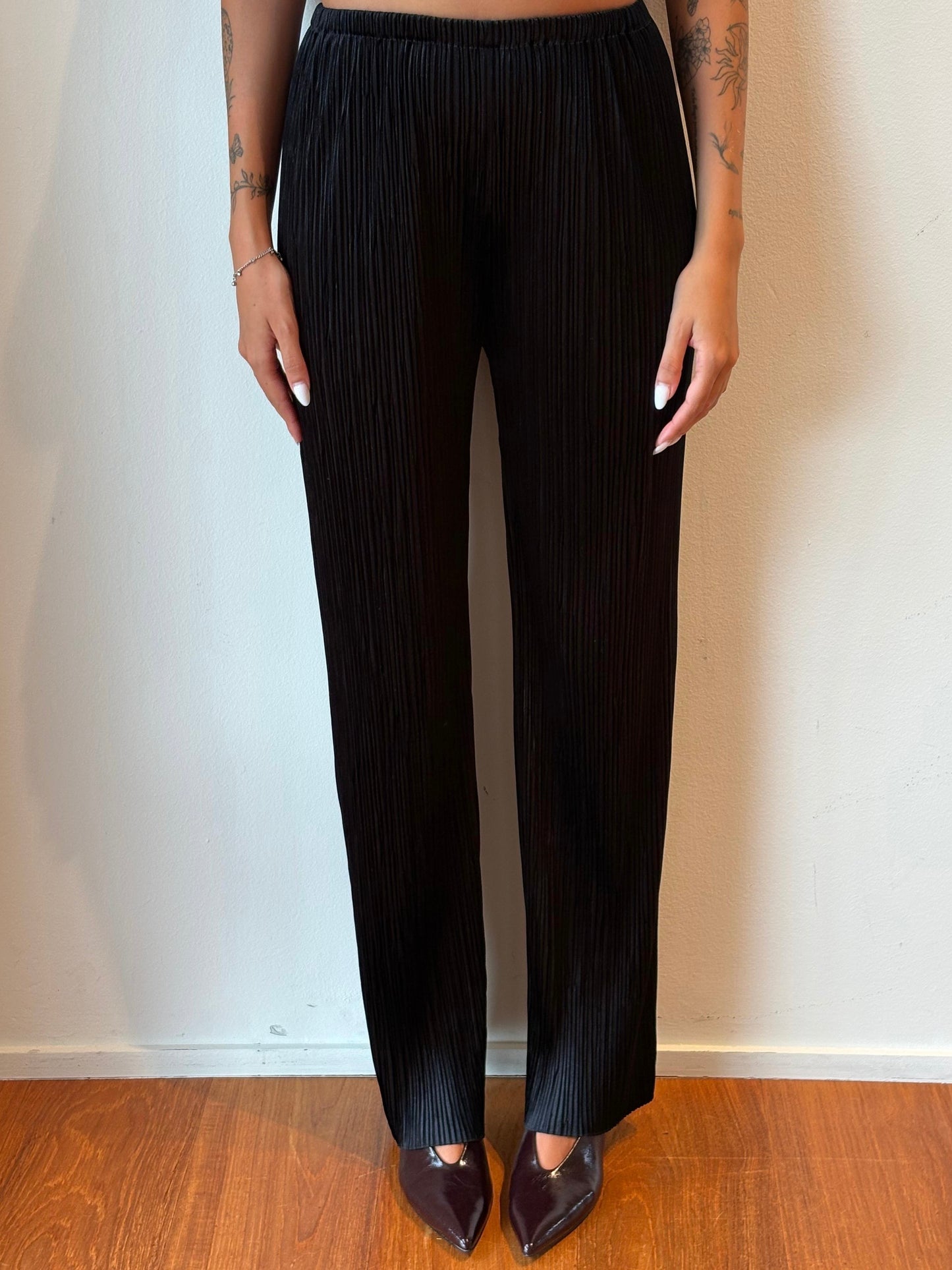 Pantalone Plissé Nero - Forte Forte