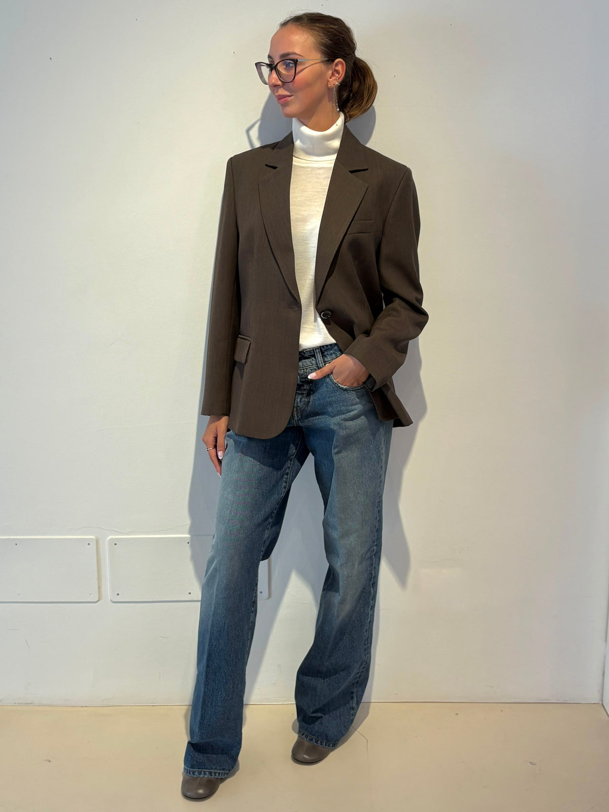 Blazer in Lana Color Legno - Nine In The Morning