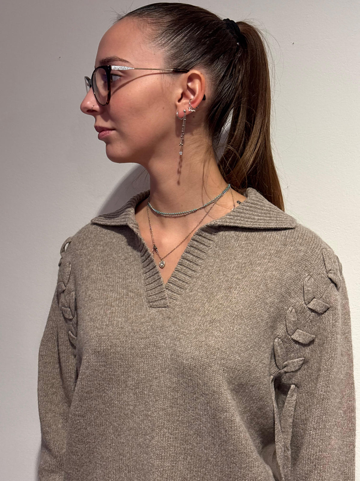 Maglione con Dettaglio Intrecciato in Lana - Isabelle Blanche