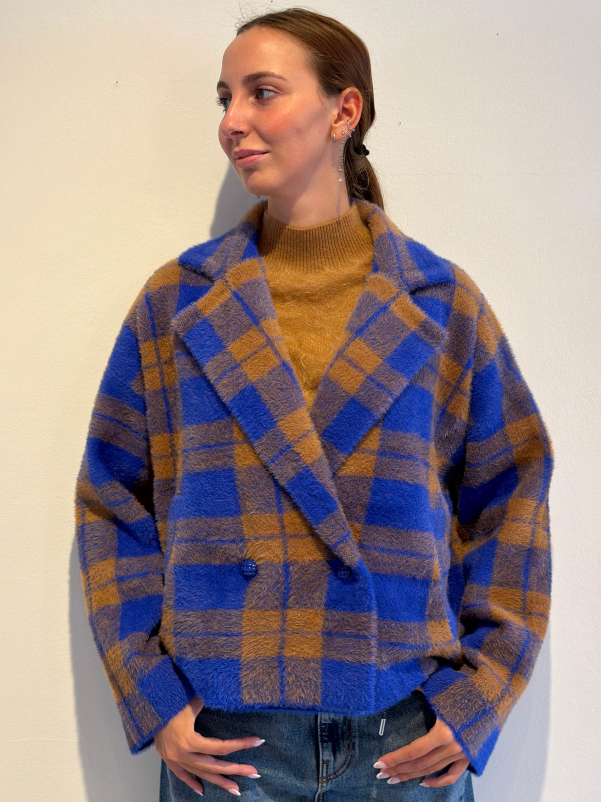 Cardigan Doppiopetto a Quadri - Essentiel Antwerp